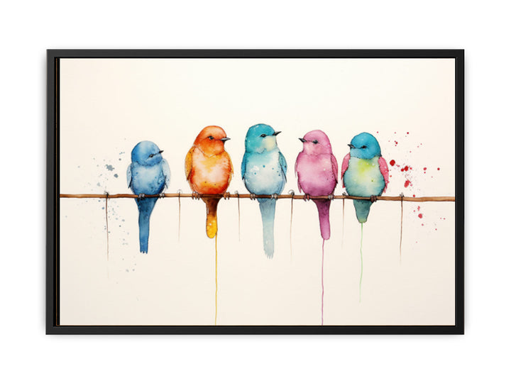 Watercolor Birds   canvas Print