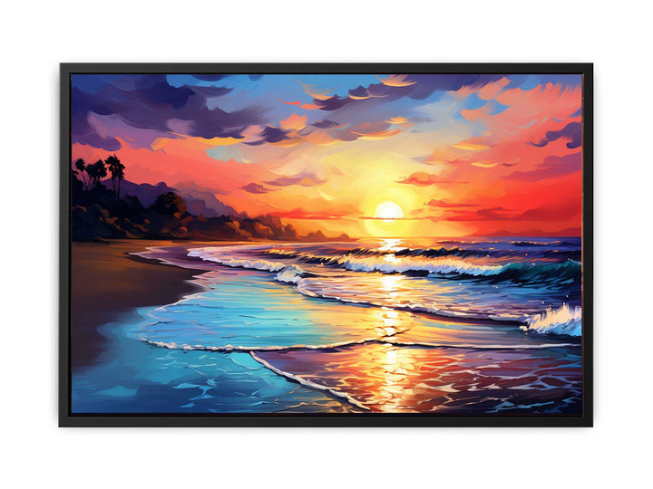 Beach Sunset Art   canvas Print