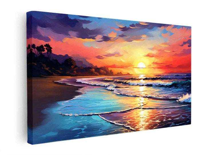 Beach Sunset Art   canvas Print