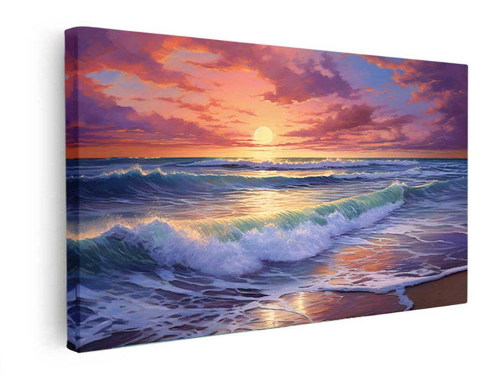 Beach Sunset  Painting  canvas Print