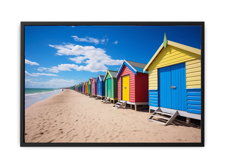 Row Of Beach Boxes   canvas Print