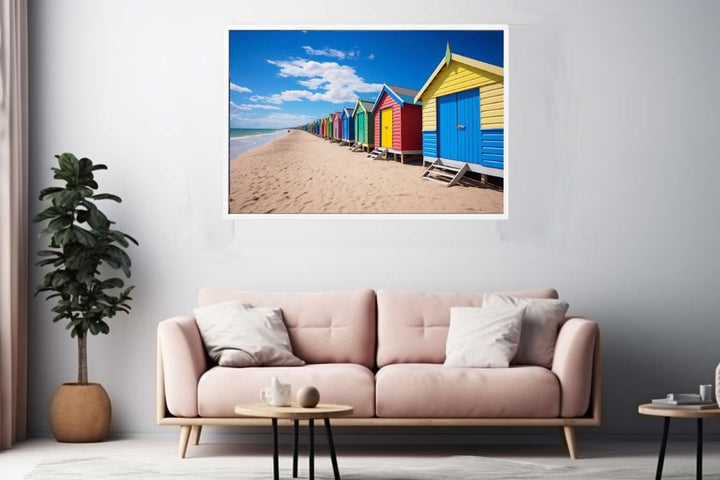 Row Of Beach Boxes  Art Print