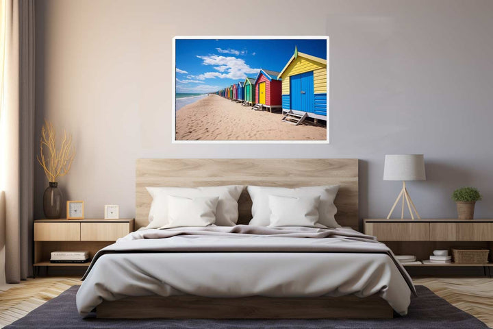 Row Of Beach Boxes  Art Print