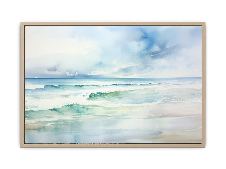 Watercolor Beach Art  framed Print