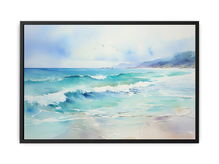 Watercolor Beach Painting  canvas Print