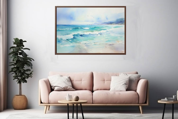 Watercolor Beach Painting Art Print