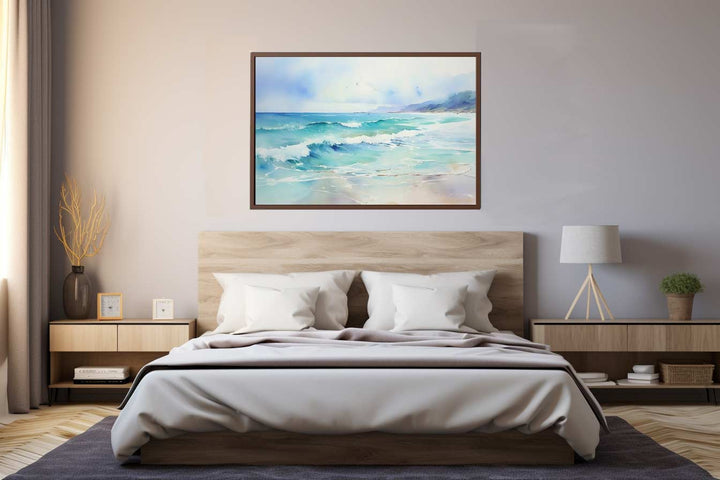 Watercolor Beach Painting Art Print