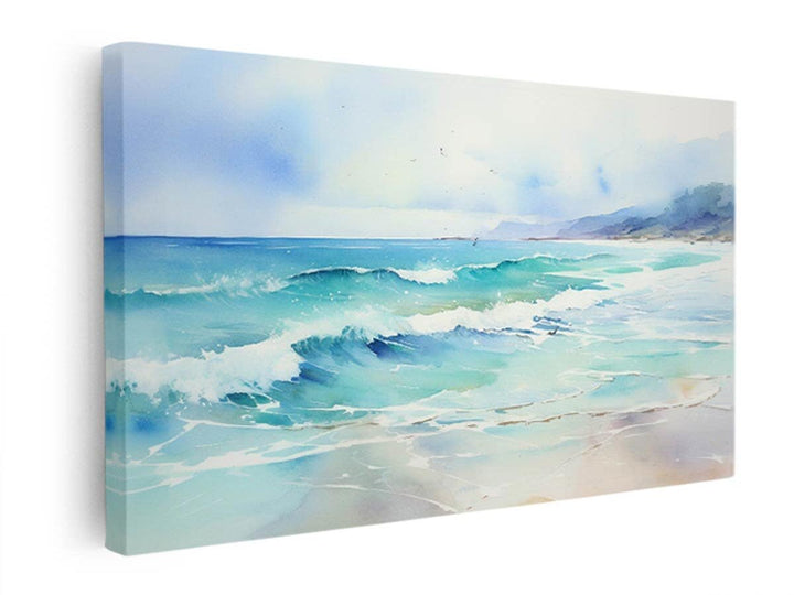 Watercolor Beach Painting  canvas Print