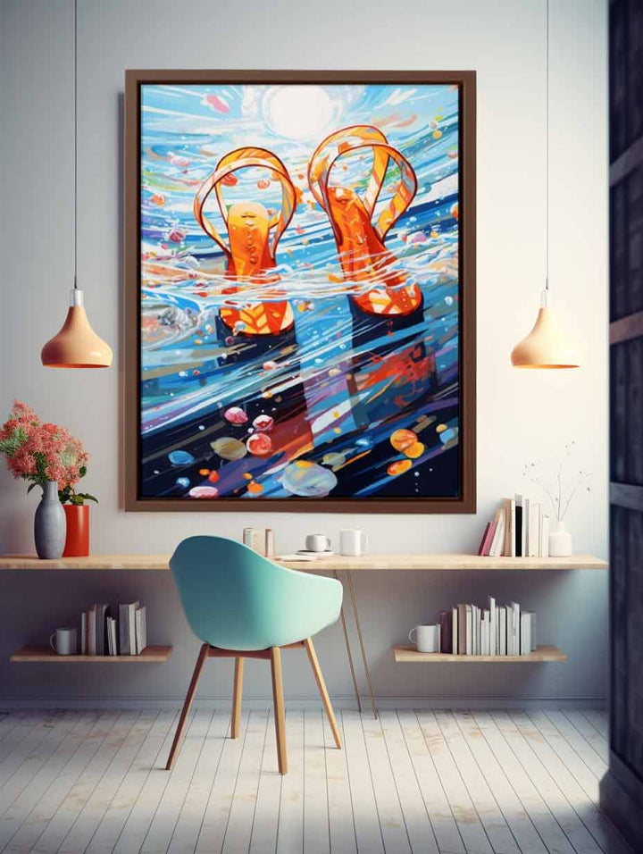 Flip Flops and Ocean Art Print