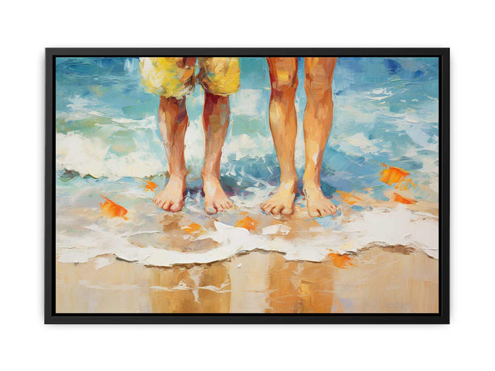 Couple Step In Beach Art   canvas Print