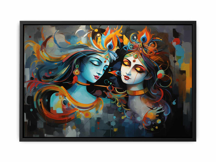 Raha Krishna Love Painting  canvas Print