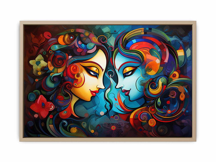 Raha Krishna Love Painting framed Print