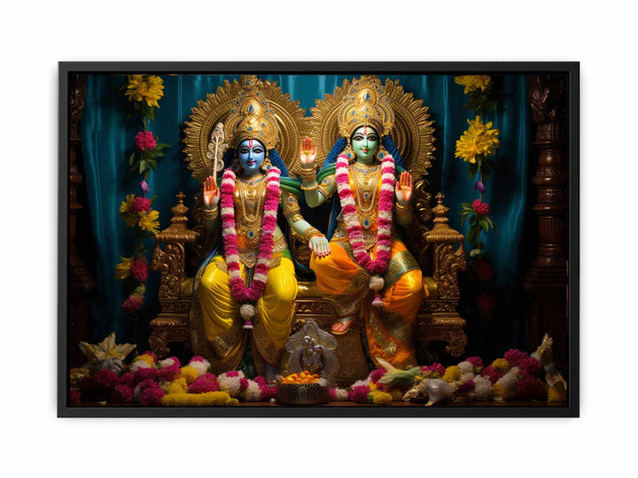 Vishnu Laxmi Painting  canvas Print