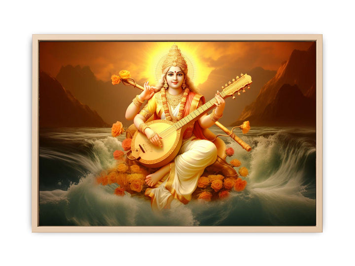 Saraswati Painting framed Print