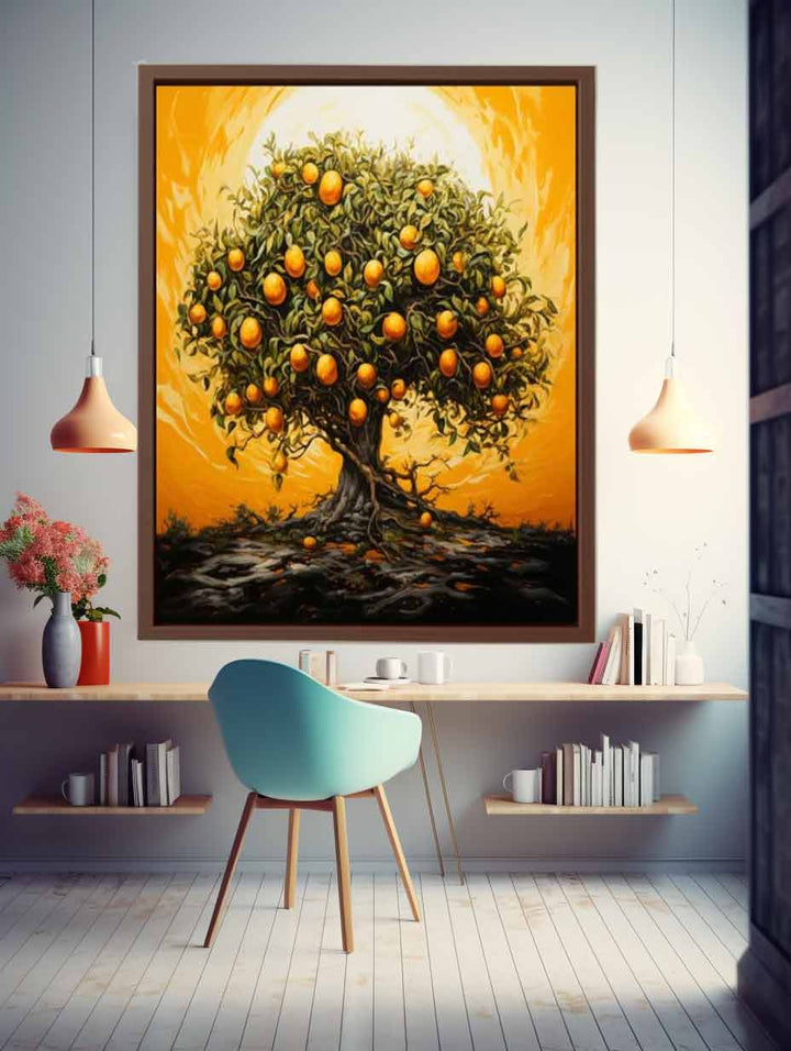 Oranges Tree Painting Art Print