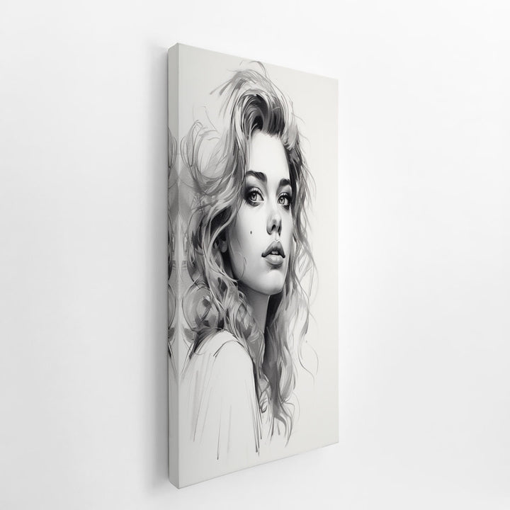 Sexy Women Sketch Art  canvas Print