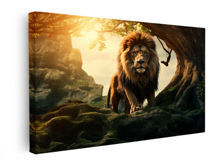 Lion In Cave  canvas Print