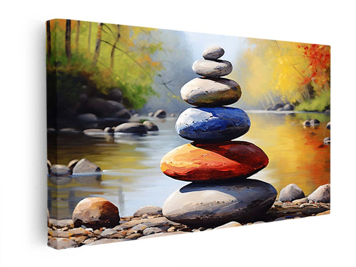 Stacking Stones Painting  canvas Print