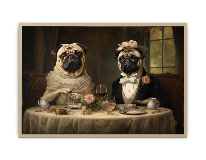 Painting Of Pugs Print framed Print