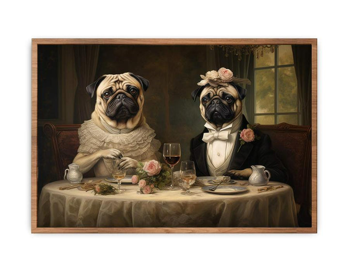 Painting Of Pugs Print  Painting