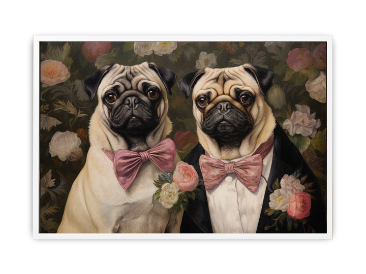 Painting Of Two Pugs  Painting