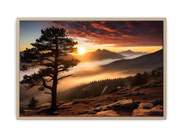 Sunrise In Valley Print framed Print