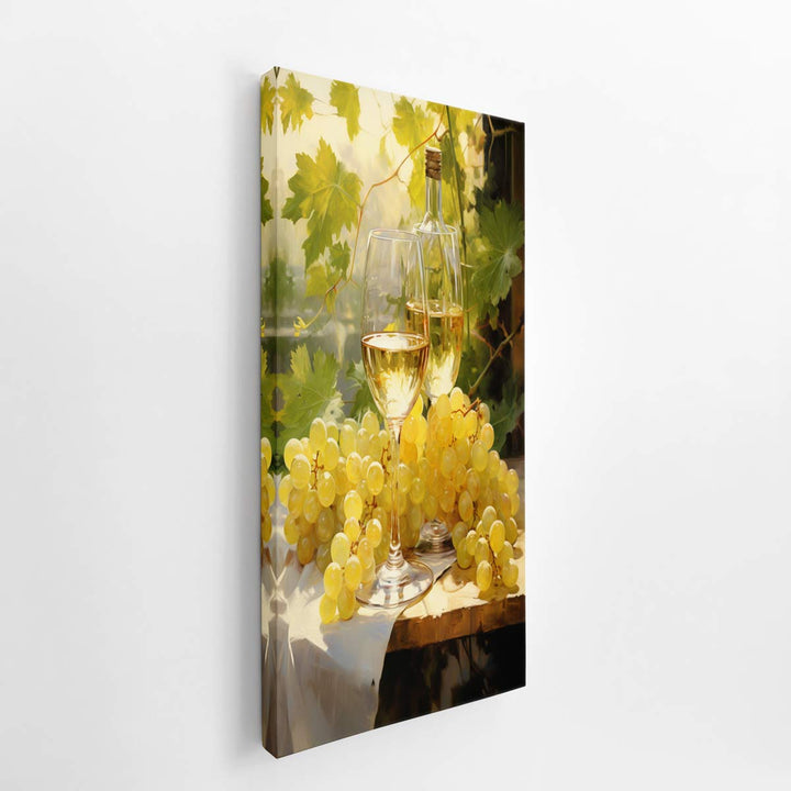 White Wine Painting  canvas Print