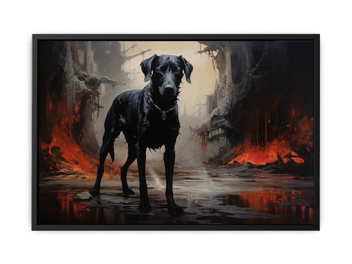 Black Dog Art Print  canvas Print