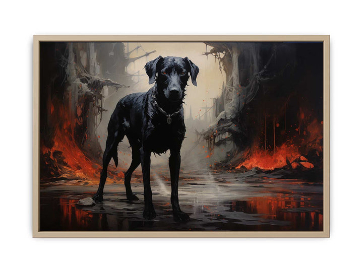 Black Dog Art Print framed Print