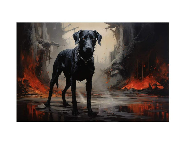 Black Dog Art Print