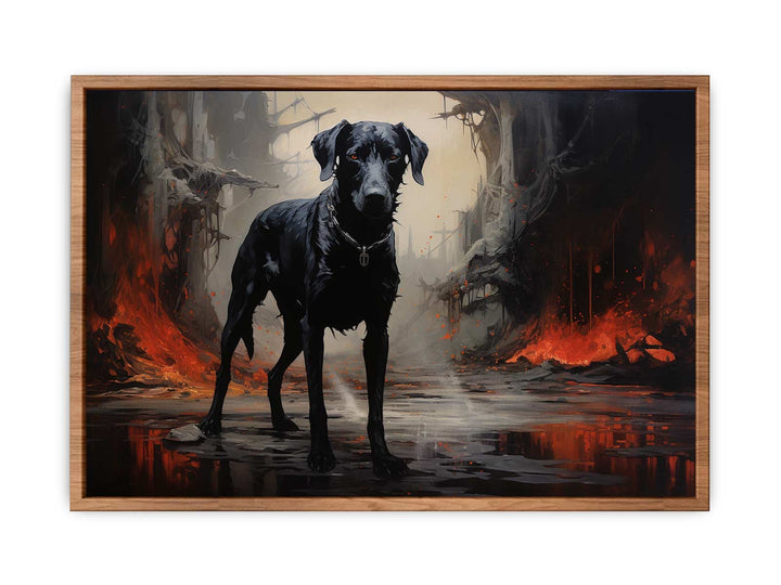 Black Dog Art Print  Painting