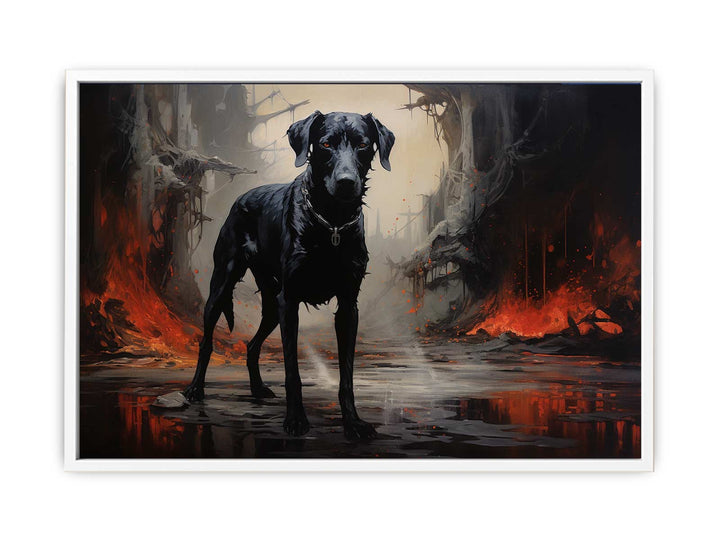 Black Dog Art Print  Painting