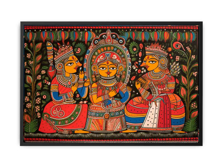 Madhubani Painting Of King  canvas Print