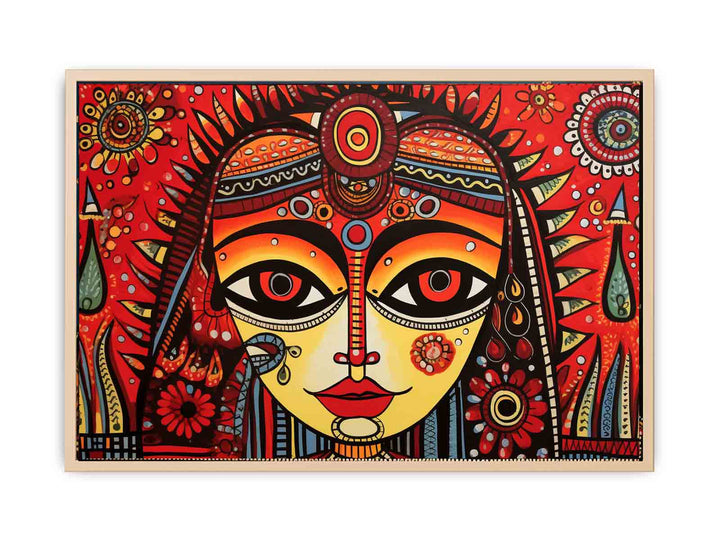 Madhubani Queen Painting  framed Print