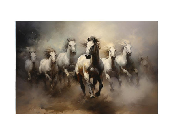 Lucky Seven Horses Painting 