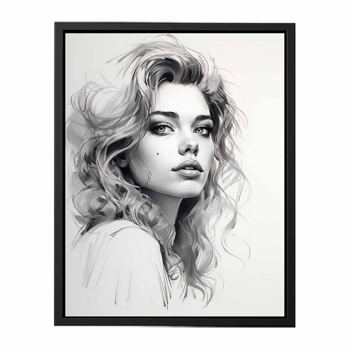 Sexy Women Sketch Art  canvas Print