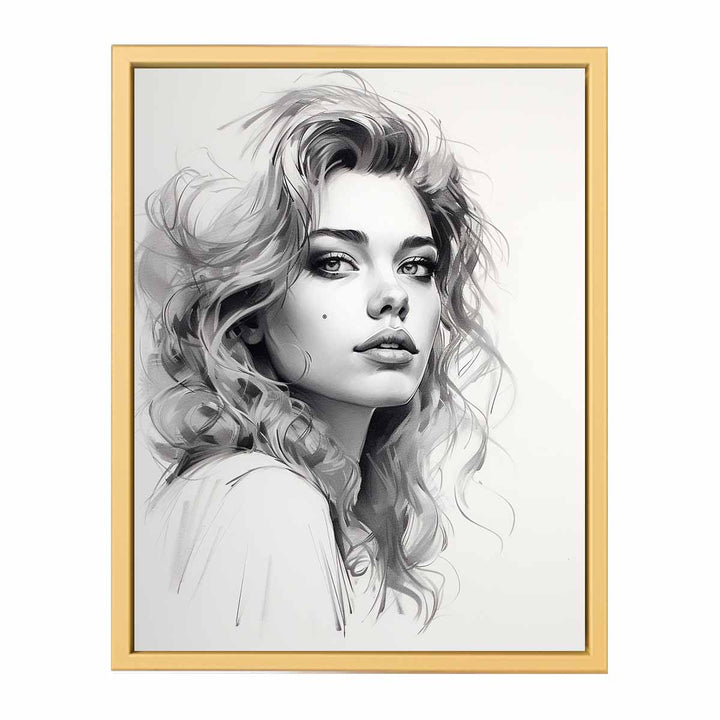 Sexy Women Sketch Art framed Print