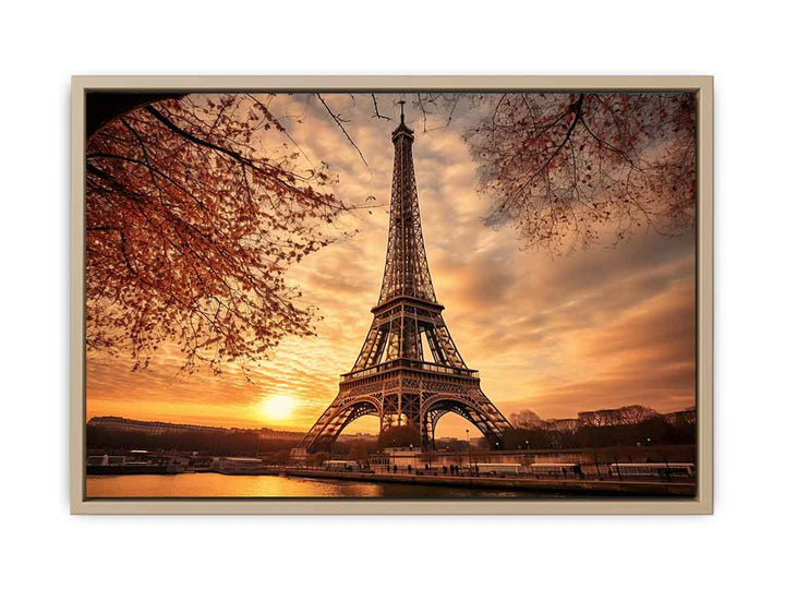 Eiffel Tower Canvas Painting framed Print