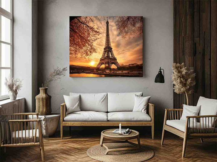 Eiffel Tower Canvas Painting Art Print