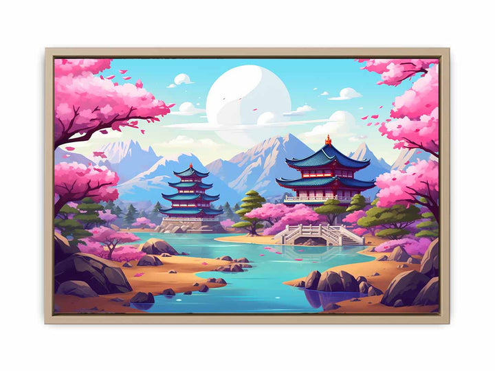 South korea Art framed Print