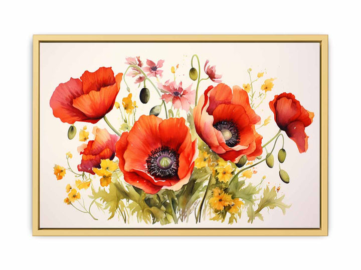 Poppy Flowers Painting framed Print