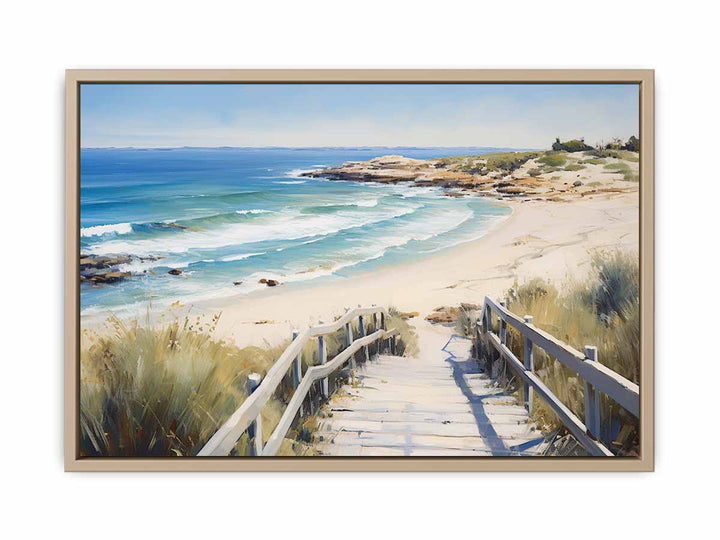 Beach Path Painting framed Print