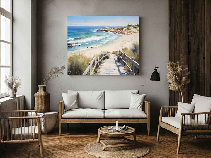 Beach Path Painting Art Print