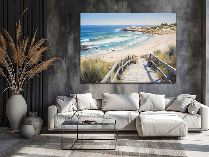 Beach Path Painting Art Print