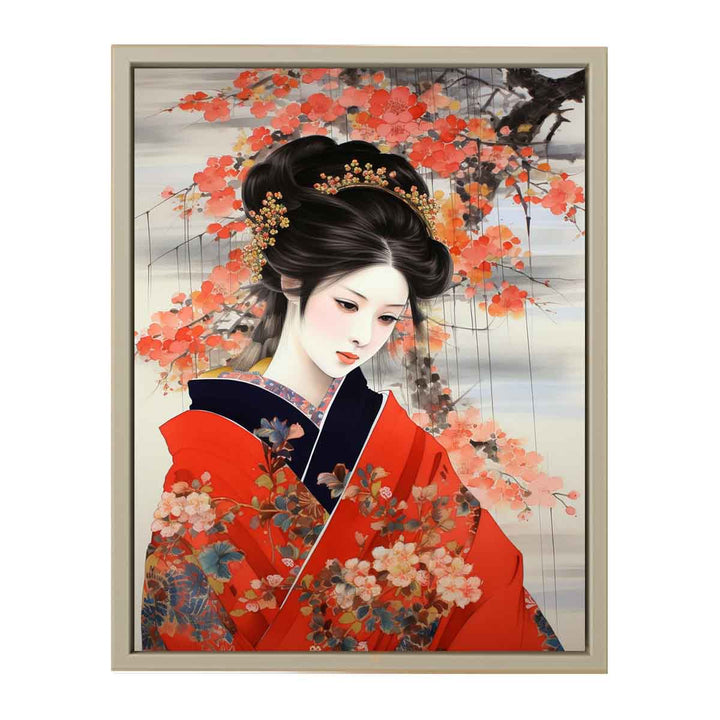 Beautyful Japanese Women framed Print