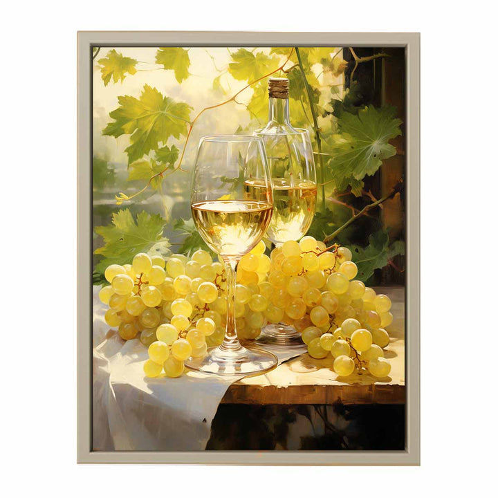 White Wine Painting framed Print