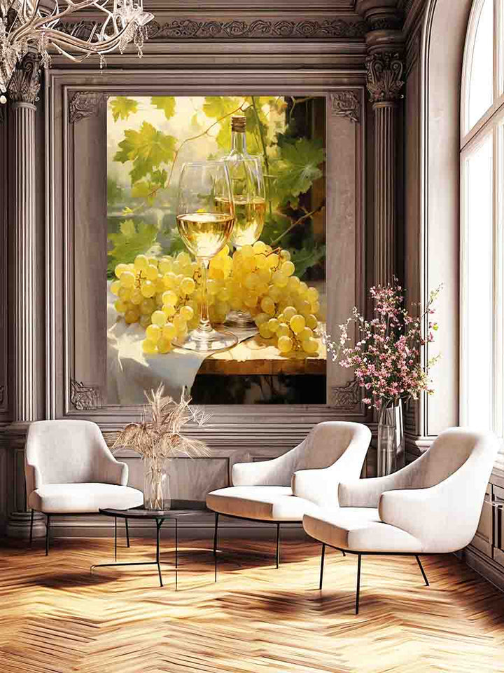 White Wine Painting Art Print