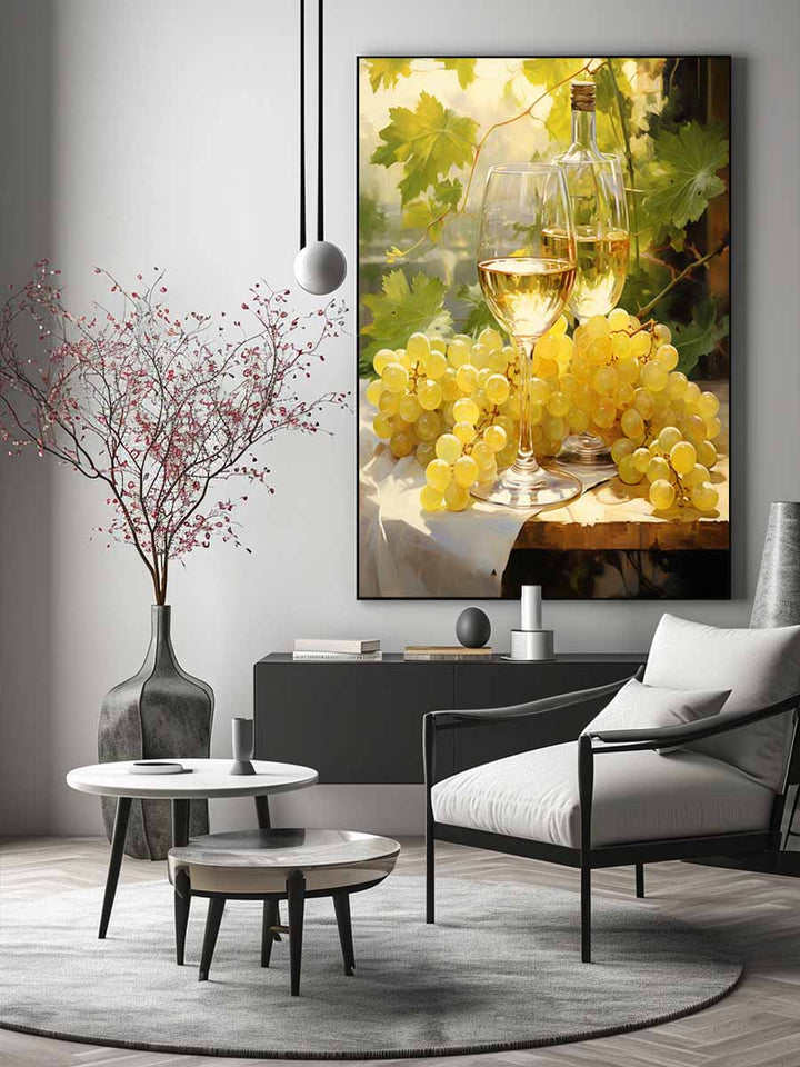 White Wine Painting Art Print