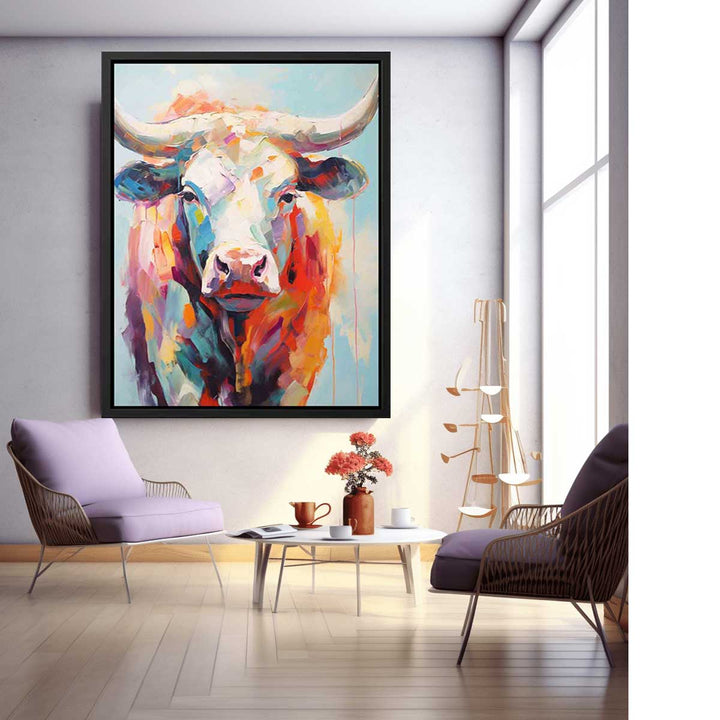 Modern Bull Framed Art  Print