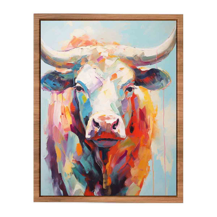 Modern Bull Framed Art  Painting